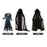 Witch Dress Long Gothic Black Performance Dress up Full Length Vampire Dress Hooded Plain S