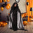 Witch Dress Long Gothic Black Performance Dress up Full Length Vampire Dress Hooded Plain S