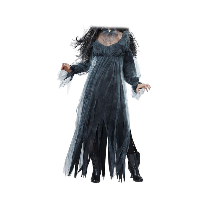 Witch Dress Long Gothic Black Performance Dress up Full Length Vampire Dress No Hood L