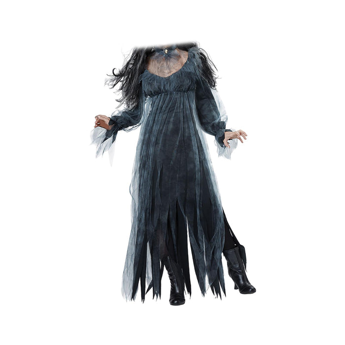 Witch Dress Long Gothic Black Performance Dress up Full Length Vampire Dress No Hood L