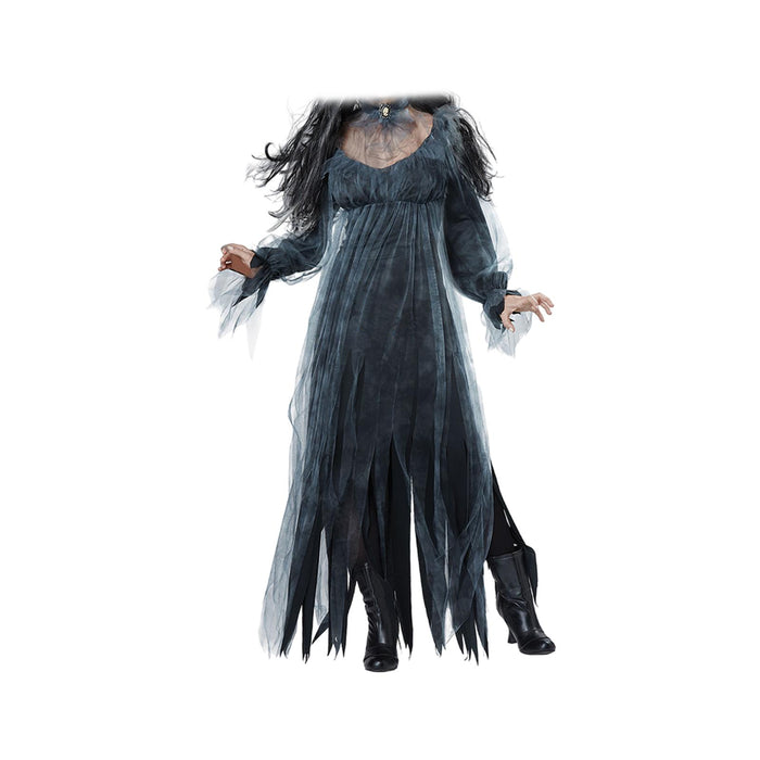 Witch Dress Long Gothic Black Performance Dress up Full Length Vampire Dress No Hood XXL