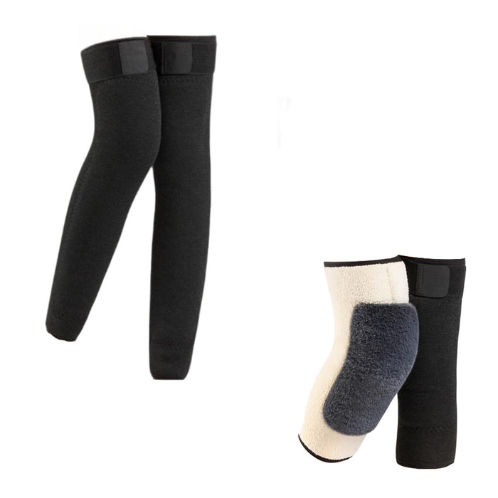 Winter Knee Warmers Plush Fleece Lined Non Slip Autumn Winter Warm Knee Pads 55cm