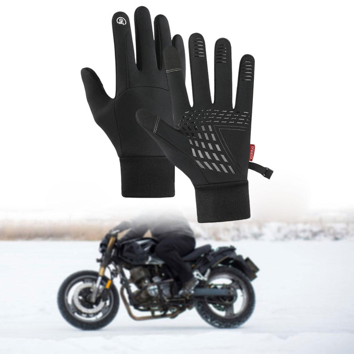 Winter Warm Gloves Skiing Gloves for Outdoor Activities Snowboarding Working XL Black