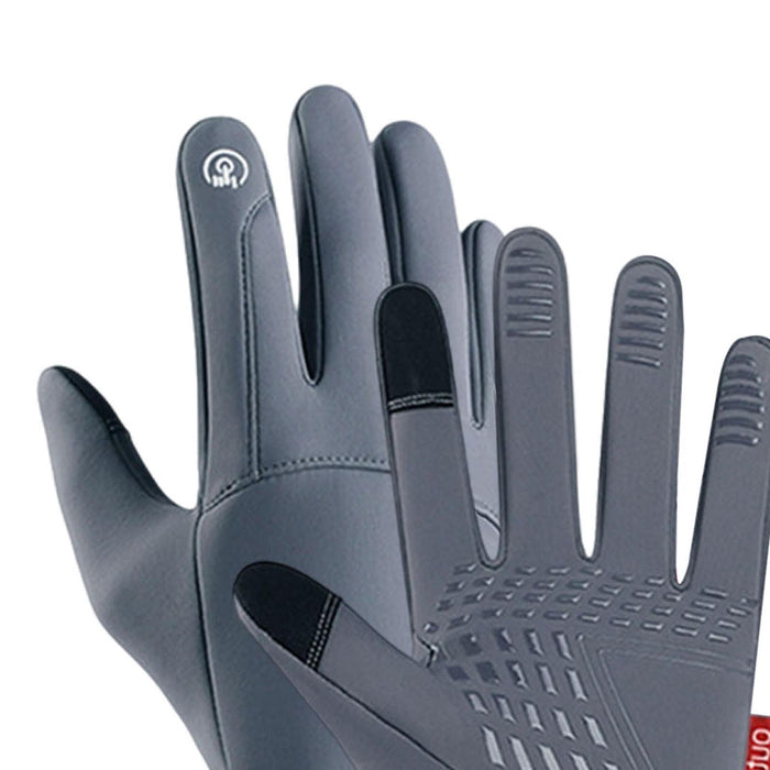 Winter Warm Gloves Skiing Gloves for Outdoor Activities Snowboarding Working M Gray