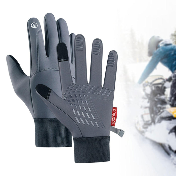 Winter Warm Gloves Skiing Gloves for Outdoor Activities Snowboarding Working M Gray