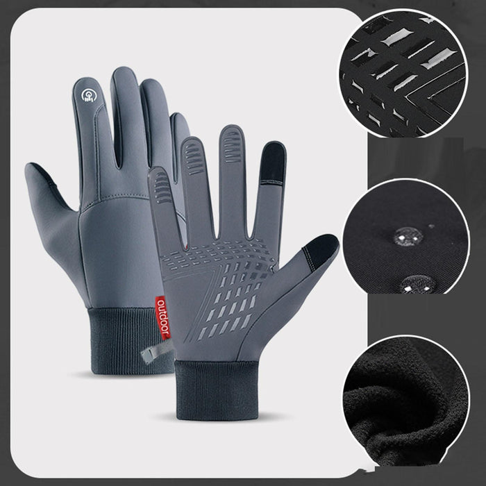 Winter Warm Gloves Skiing Gloves for Outdoor Activities Snowboarding Working M Gray