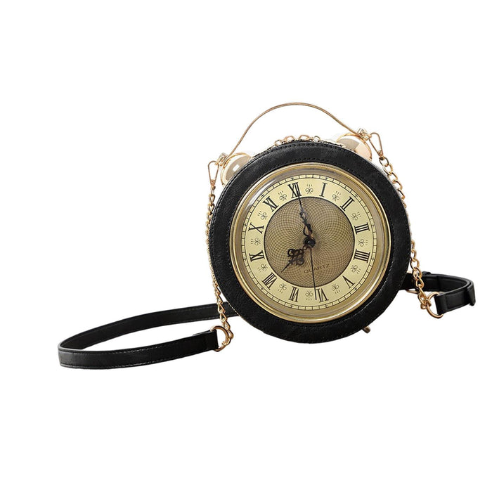 Clock Purse Handbag Crossbody Bag Gift Ladies Fashion Shoulder Bag for Women Black