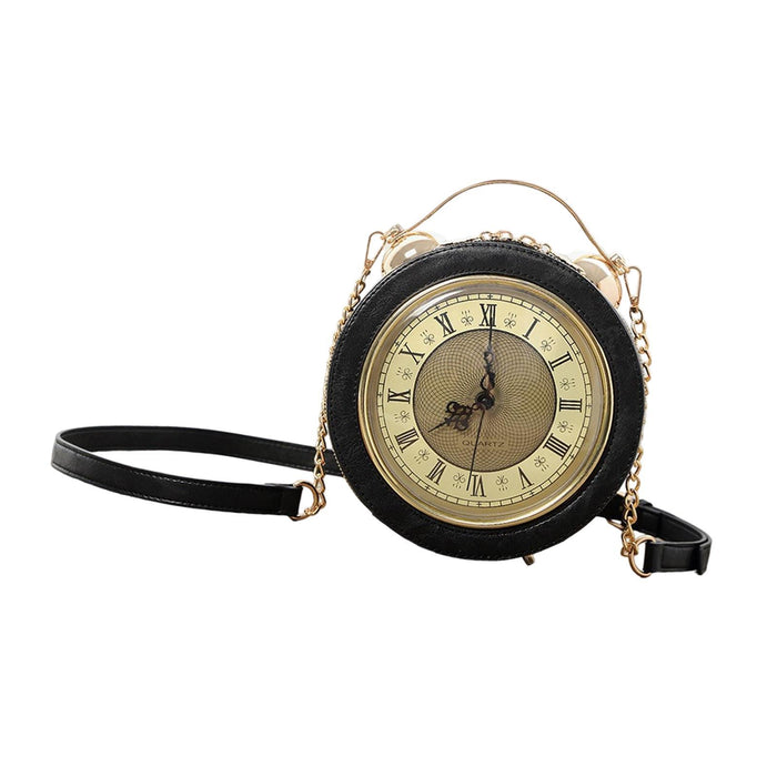 Clock Purse Handbag Crossbody Bag Gift Ladies Fashion Shoulder Bag for Women Black