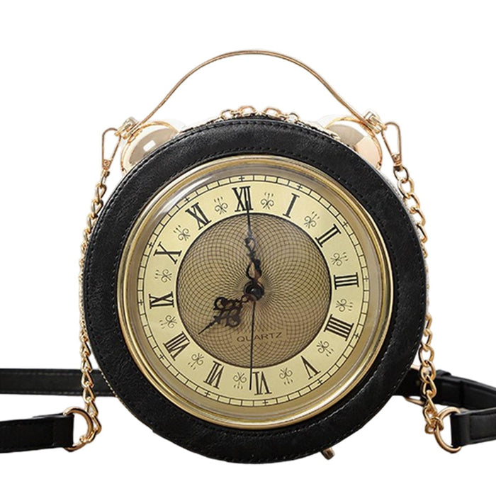 Clock Purse Handbag Crossbody Bag Gift Ladies Fashion Shoulder Bag for Women Black