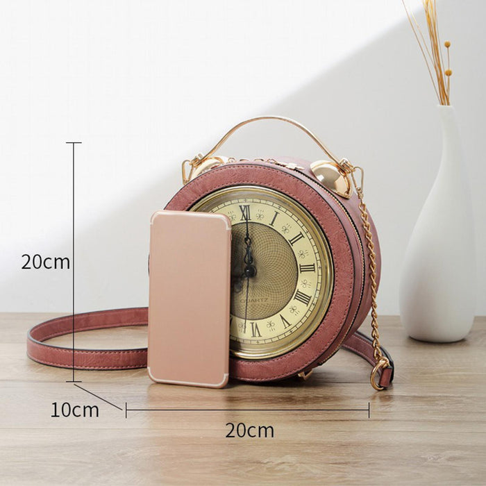 Clock Purse Handbag Crossbody Bag Gift Ladies Fashion Shoulder Bag for Women Black