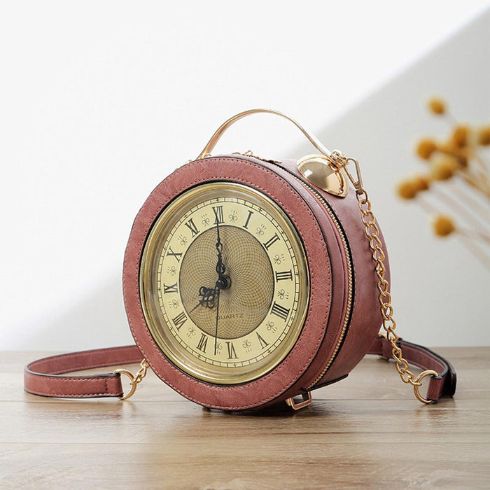 Clock Purse Handbag Crossbody Bag Gift Ladies Fashion Shoulder Bag for Women Black