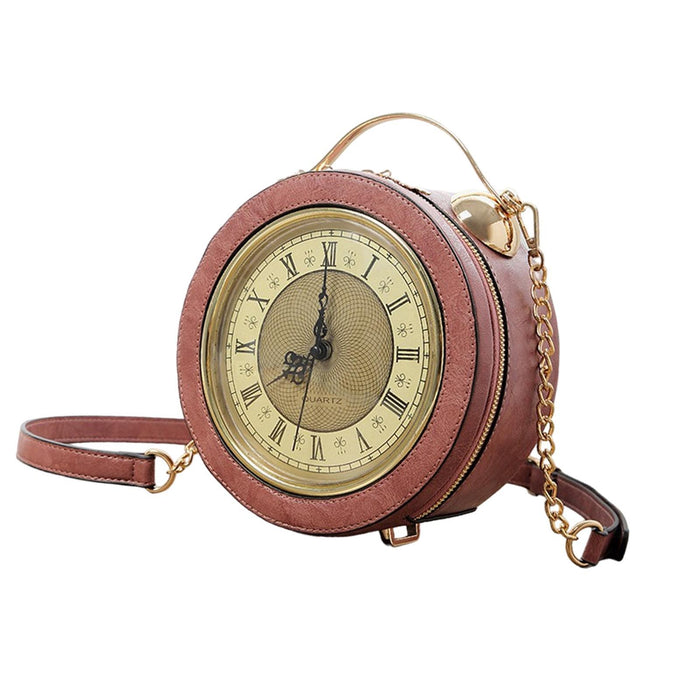 Clock Purse Handbag Crossbody Bag Gift Ladies Fashion Shoulder Bag for Women Pink