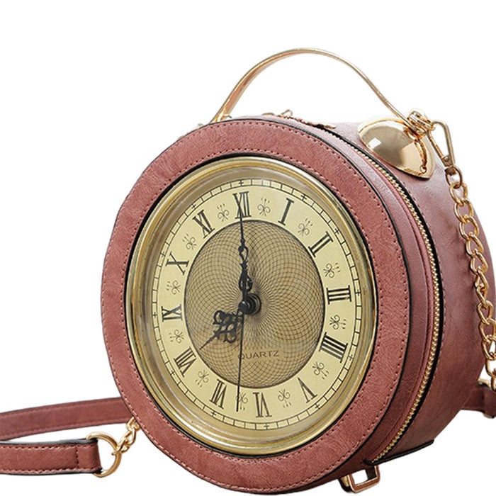 Clock Purse Handbag Crossbody Bag Gift Ladies Fashion Shoulder Bag for Women Pink