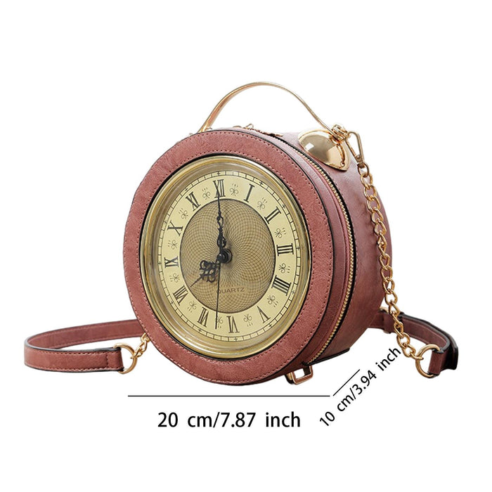 Clock Purse Handbag Crossbody Bag Gift Ladies Fashion Shoulder Bag for Women Pink