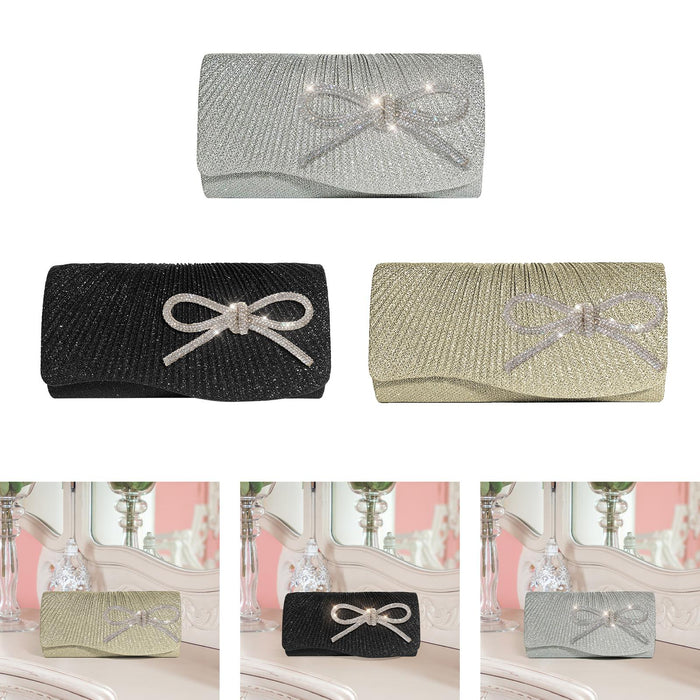 Clutch Purse for Women Tote Purse Glitter Rhinestone Purse Women Evening Bag Silver