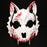 Halloween Wolf Mask Creepy Animal Cosplay for Nightclub Festival Fancy Dress White