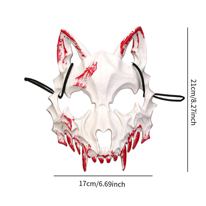 Halloween Wolf Mask Creepy Animal Cosplay for Nightclub Festival Fancy Dress White