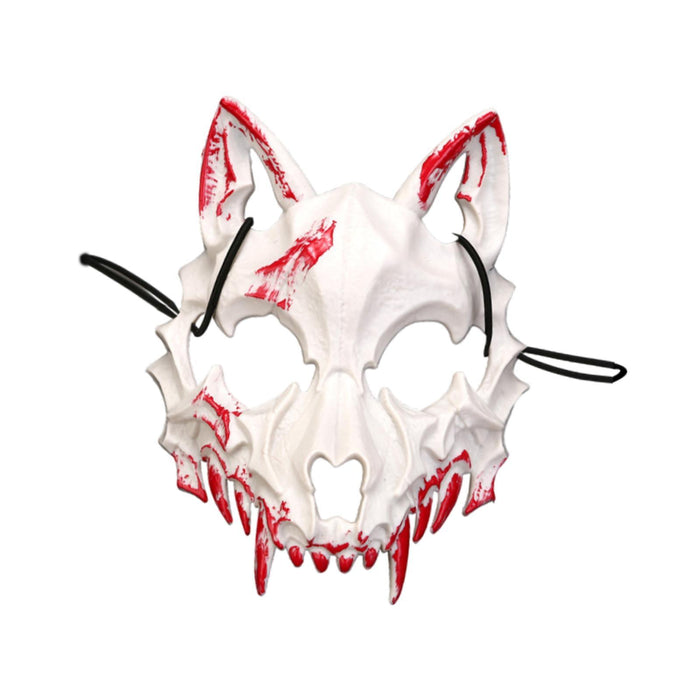 Halloween Wolf Mask Creepy Animal Cosplay for Nightclub Festival Fancy Dress White