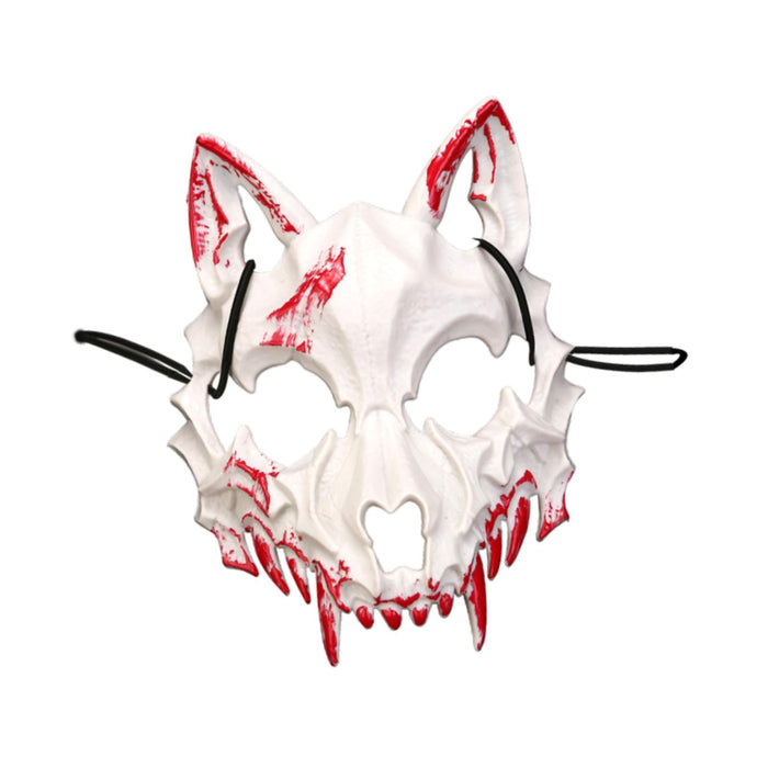 Halloween Wolf Mask Creepy Animal Cosplay for Nightclub Festival Fancy Dress White