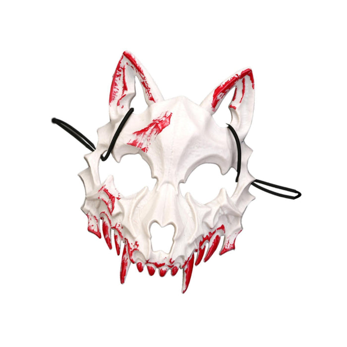 Halloween Wolf Mask Creepy Animal Cosplay for Nightclub Festival Fancy Dress White