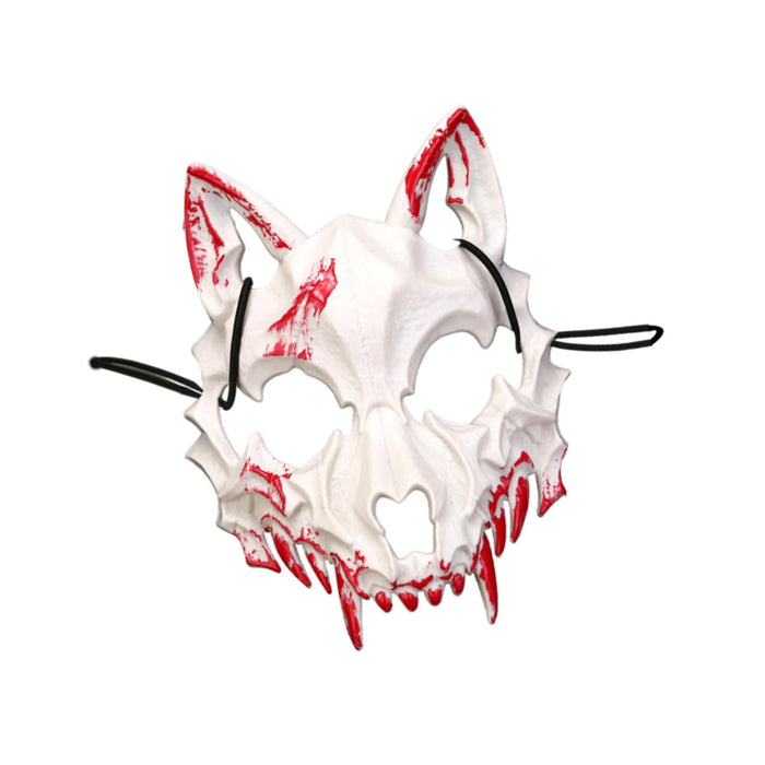 Halloween Wolf Mask Creepy Animal Cosplay for Nightclub Festival Fancy Dress White