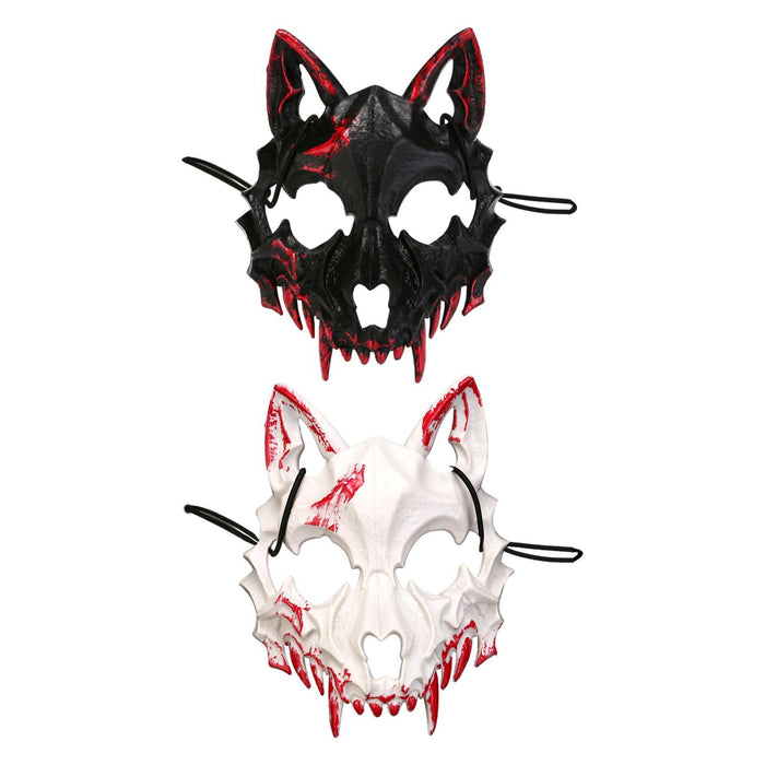 Halloween Wolf Mask Creepy Animal Cosplay for Nightclub Festival Fancy Dress White