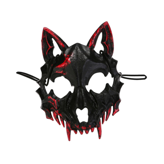 Halloween Wolf Mask Creepy Animal Cosplay for Nightclub Festival Fancy Dress Black