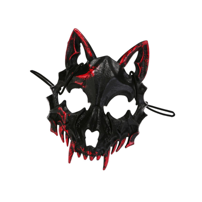 Halloween Wolf Mask Creepy Animal Cosplay for Nightclub Festival Fancy Dress Black