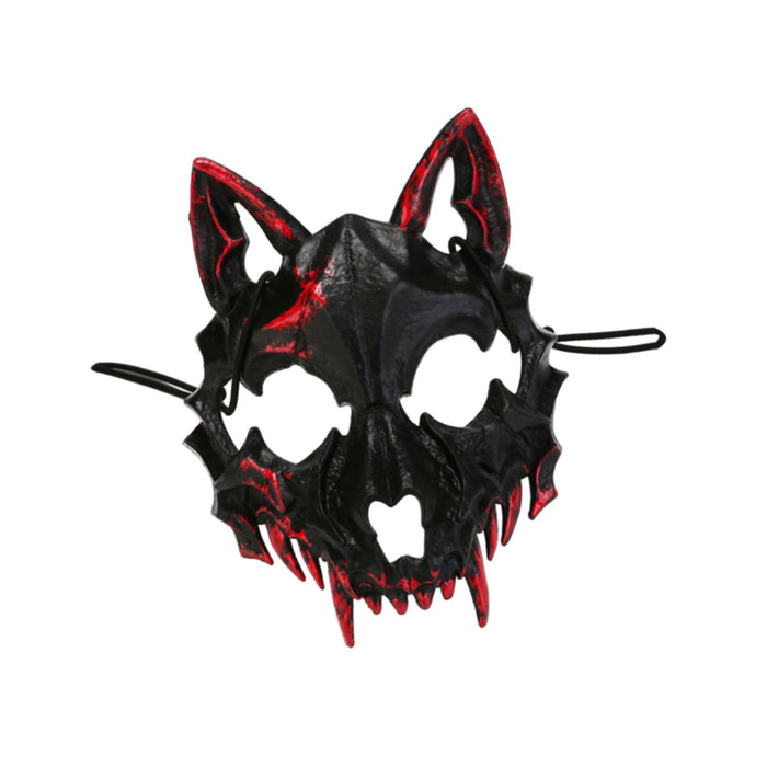 Halloween Wolf Mask Creepy Animal Cosplay for Nightclub Festival Fancy Dress Black