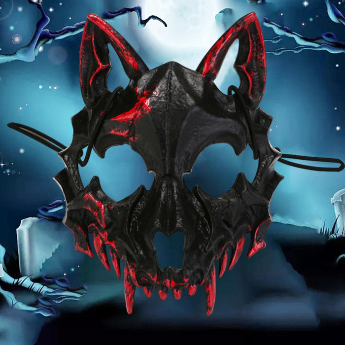 Halloween Wolf Mask Creepy Animal Cosplay for Nightclub Festival Fancy Dress Black