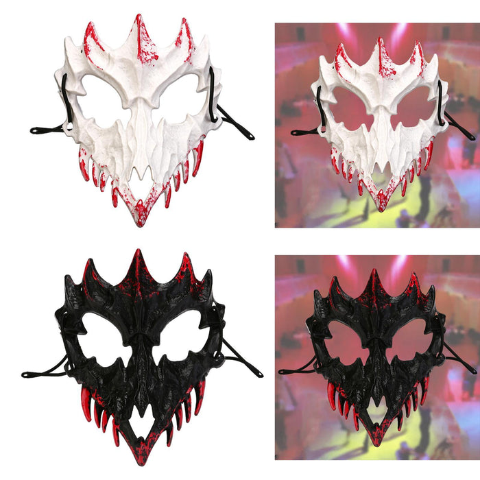 Halloween Skull Mask Creative Face Mask for Role Playing Night Club Festival White