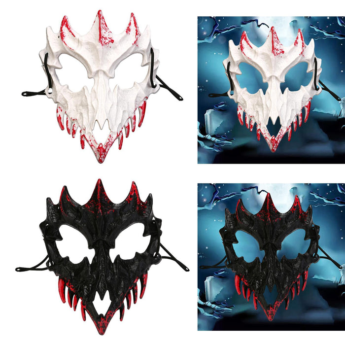 Halloween Skull Mask Creative Face Mask for Role Playing Night Club Festival White