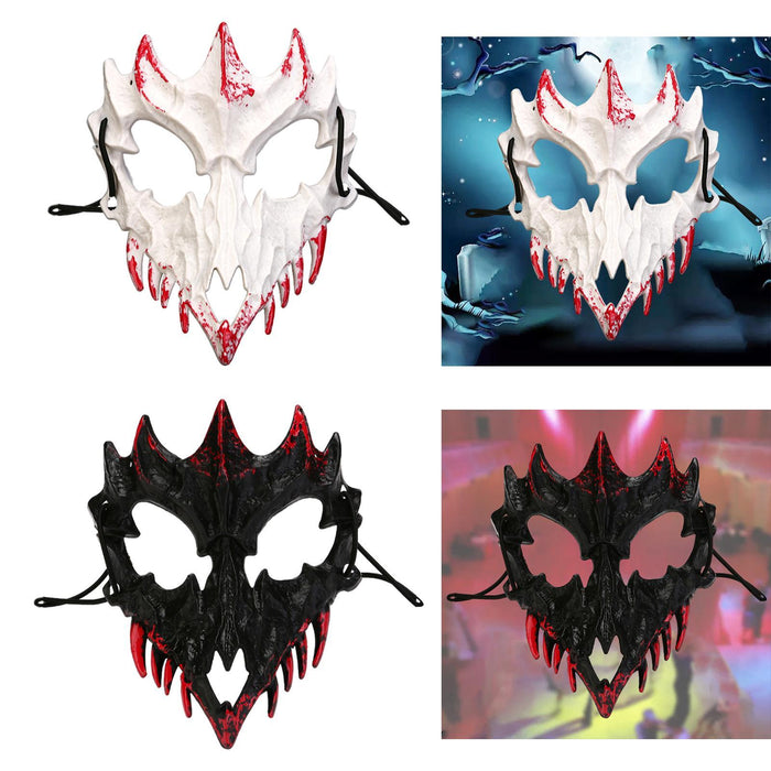 Halloween Skull Mask Creative Face Mask for Role Playing Night Club Festival White