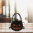 Pumpkin Crossbody Bag Funny Creative Novelty Halloween Themed Top Handle Bag Black Orange