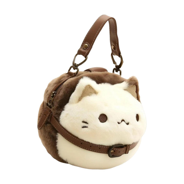 Cute Cat Plush Bag Stylish Funny Change Purse Gift Stuffed Toy Crossbody Bag Style A