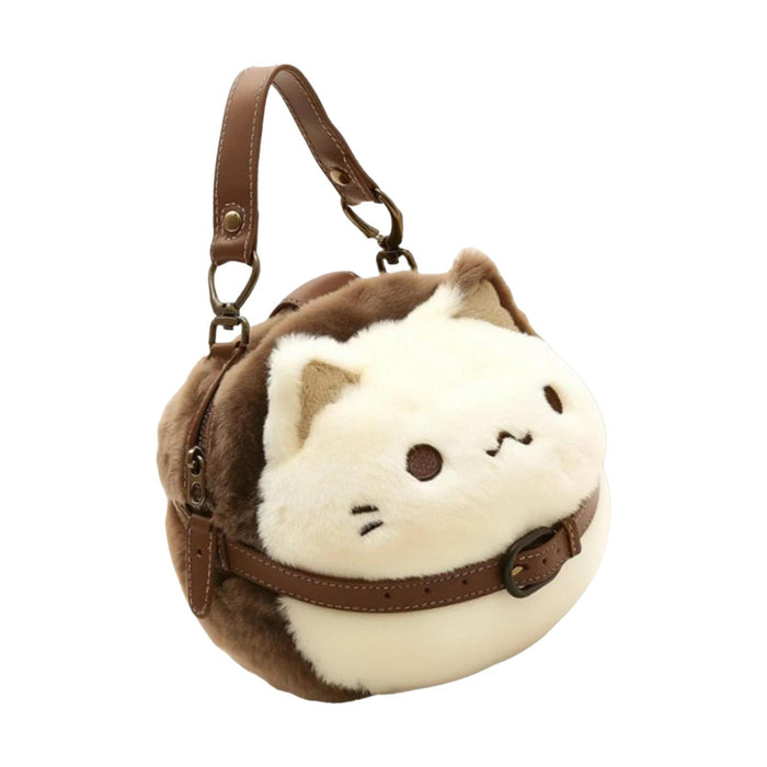 Cute Cat Plush Bag Stylish Funny Change Purse Gift Stuffed Toy Crossbody Bag Style A