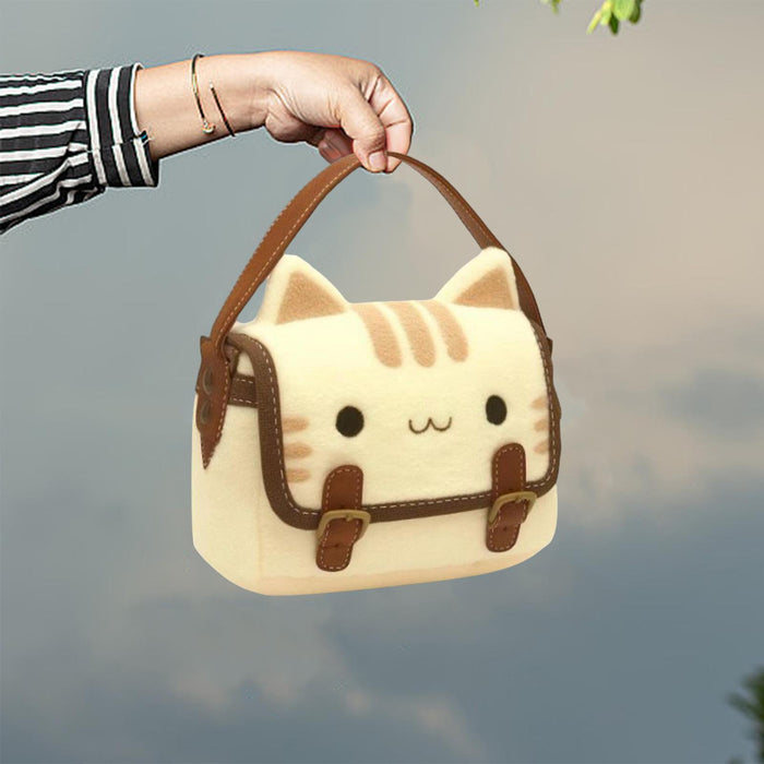 Cute Cat Plush Bag Stylish Funny Change Purse Gift Stuffed Toy Crossbody Bag Style B