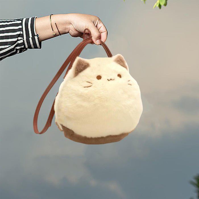 Cute Cat Plush Bag Stylish Funny Change Purse Gift Stuffed Toy Crossbody Bag Style C