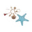 Starfish Keychain Sparkling for Women Keyring for Bag Backpack Birthday Gift Blue