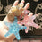 Starfish Keychain Sparkling for Women Keyring for Bag Backpack Birthday Gift Blue