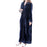 Wearable Blanket Sweatshirt Long Zipper Front Nightgown Thick Onesie Pajamas Women L Blue