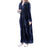 Wearable Blanket Sweatshirt Long Zipper Front Nightgown Thick Onesie Pajamas Women L Blue