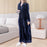 Wearable Blanket Sweatshirt Long Zipper Front Nightgown Thick Onesie Pajamas Women L Blue