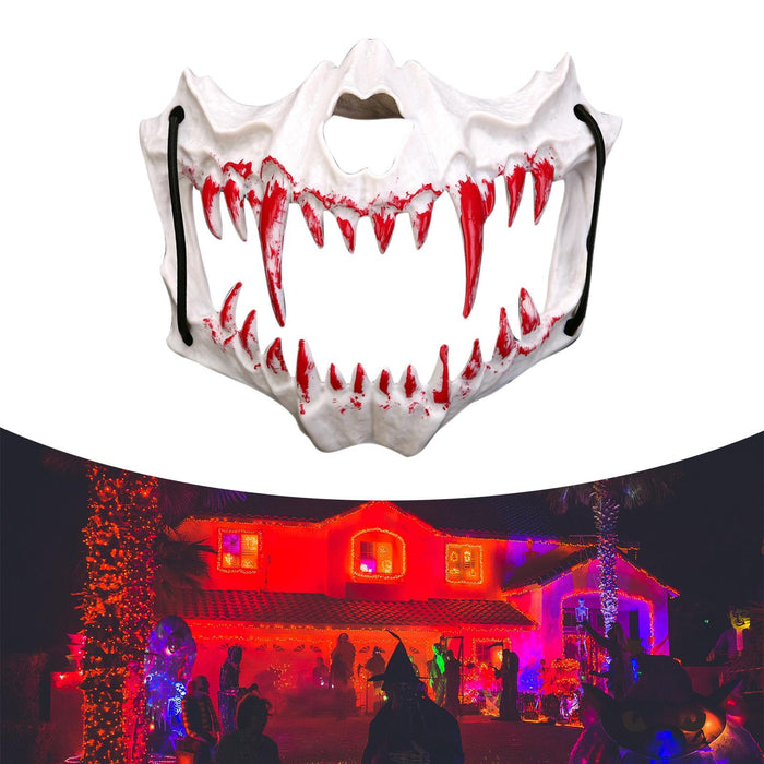 Halloween Mask Animal Skeleton Scary Mask for Night Club Carnival for Adults White