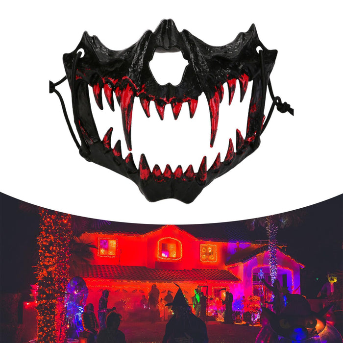 Halloween Mask Animal Skeleton Scary Mask for Night Club Carnival for Adults Black