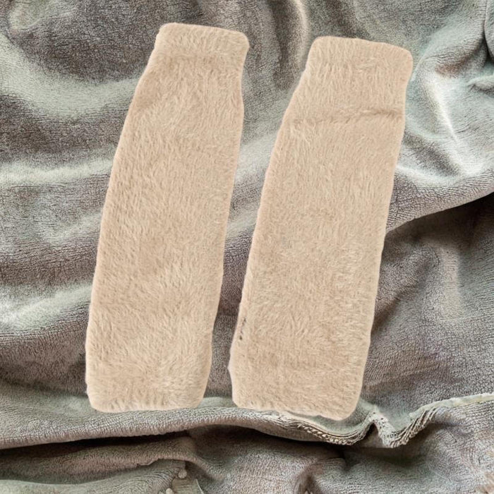 Winter Warm Fingerless Gloves Winter Mittens for Running Cold Weather Sports Beige