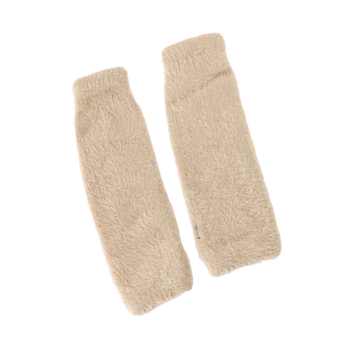 Winter Warm Fingerless Gloves Winter Mittens for Running Cold Weather Sports Beige