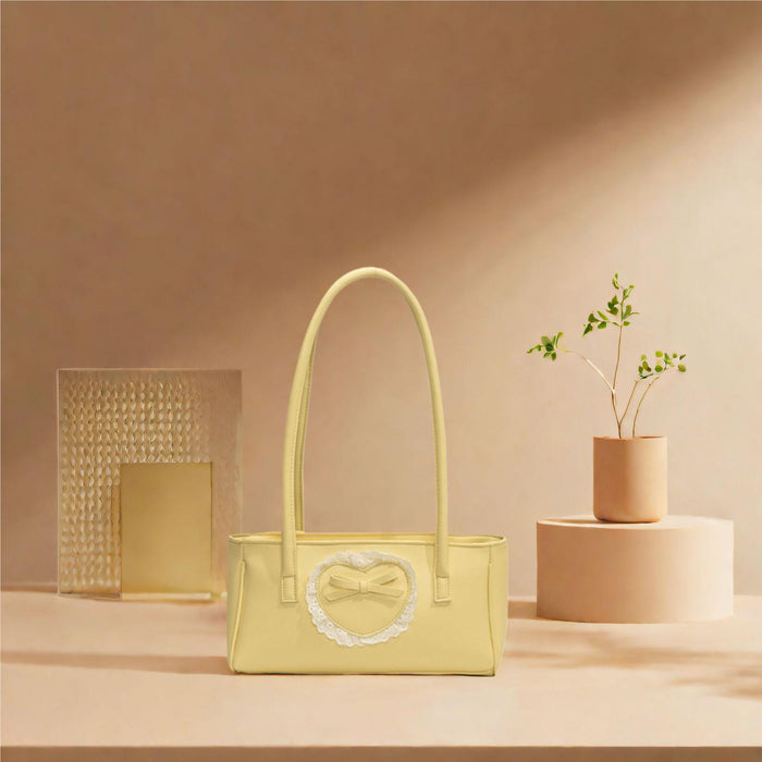 Shoulder Bag for Women Chic Tote Top Handle Bag with Zipper Closure Hobo Bag Yellow