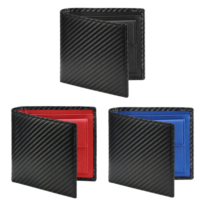 Mens Wallet Business Travel Microfiber Thin Minimalist Birthday Gift for Dad Black Lining