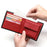 Mens Wallet Business Travel Microfiber Thin Minimalist Birthday Gift for Dad Red Lining